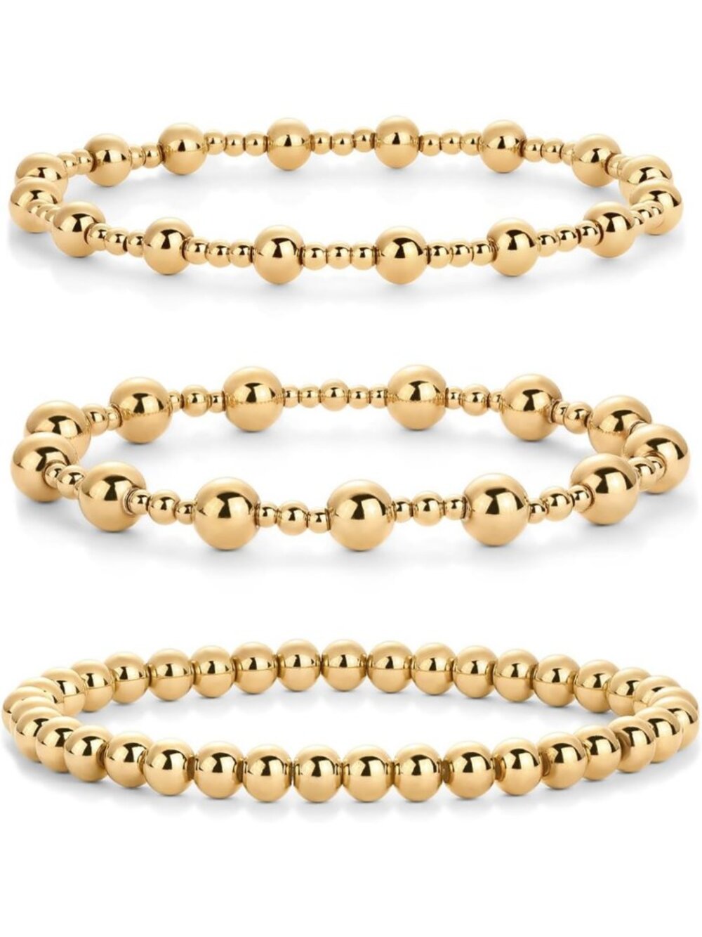 Waterproof Beaded Bracelets for Women | 3-Piece Stretchy Summer Jewelry Set